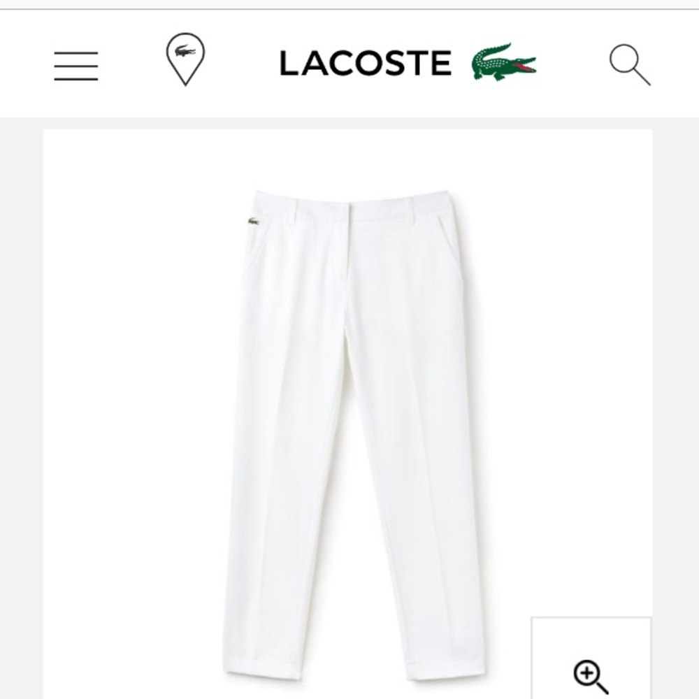 Women’s Lacoste Capri pants (white, 38” waist)